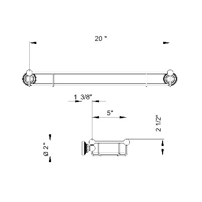 Edwardian Wall Mount Tempered Glass Vanity Shelf
