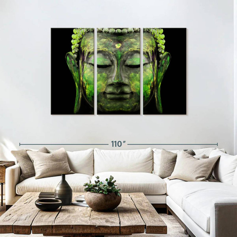 Adella Green Buddha, 48" H x 74" W