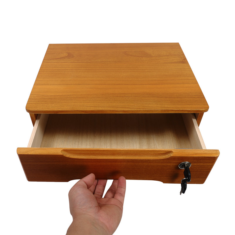 Keedie Solid Wood Desk Organizer, Yellow