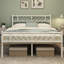 Minimalist Metal Slatted Bed Platform with Arrow Design Headboard-101364234-101248775