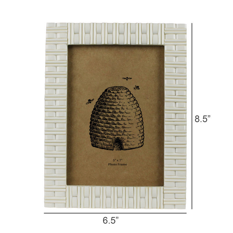 Cadre, incrustation de résine ivoire - 5 x 7