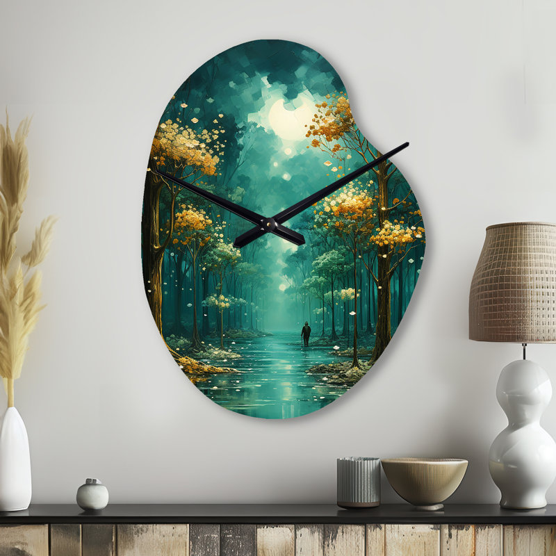 Horloge murale Solitude In Forest Of Emerald I - Forest, Grand