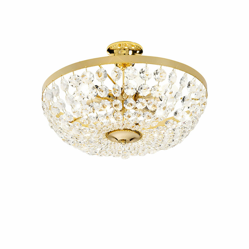 Valerie 6 Light Semi-Flush Mount, 24K Gold