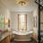 2-Light Modern & Vintage Glass & Metal Flush Mount Ceiling Light 