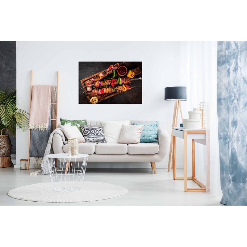 Beef Shish Kebab Grill Turkish Restaurant Kabob Food - Wrapped Canvas Print, 20cm H x 31cm W