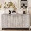 Buffet d'appoint 4 portes en bois Accent Bois naturel lavé, style artistique, rangement dans le vestibule