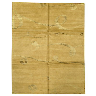 Hand Knotted Area Rug in Gold