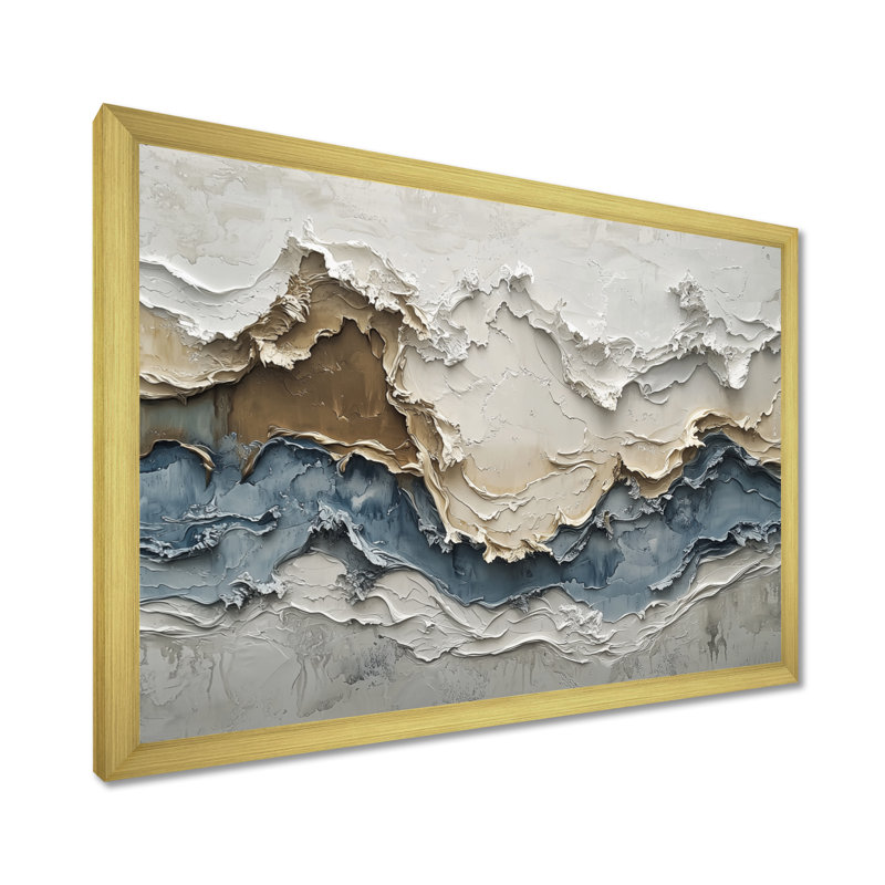 Cannock - Abstract Wall Art, Cadre simple, H 12 po x l 20 po, Doré