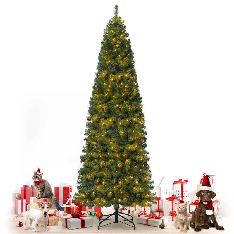 Arbre de Noël artificiel 7,5 pi avec 350 lumières DEL et 980 branches, 7.5'