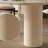 63" Oval Dining Table,Cream Column Base And White Textured Sintered Stone Top,Modern Kitchen Table-395008208