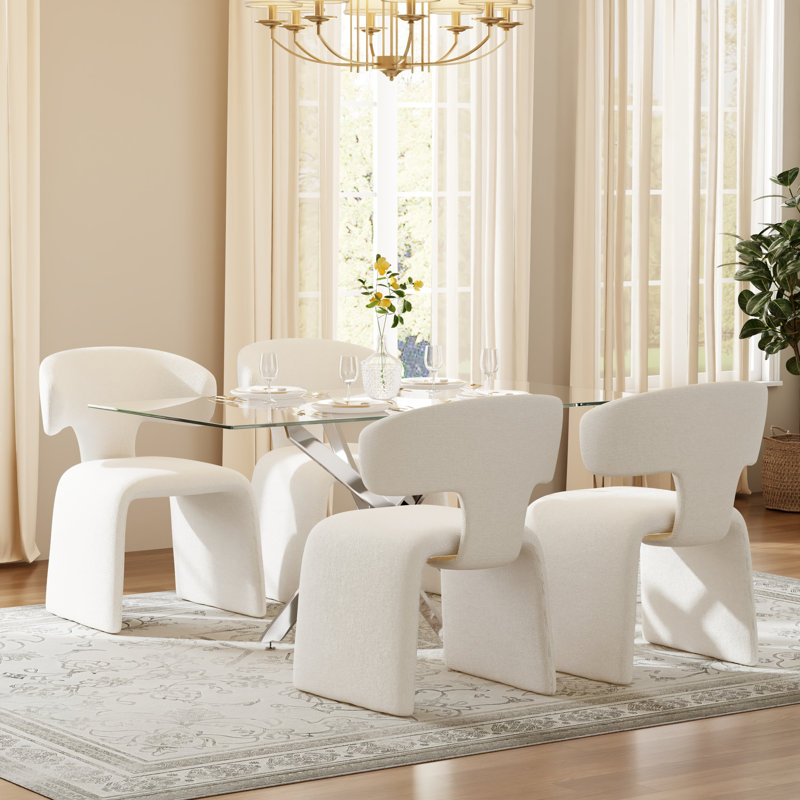 Ensemble de salle à manger Hoggan, 5 Pieces: Table, 4 Chairs, 29.5" H x 63" W x 31.5" D, Silver
