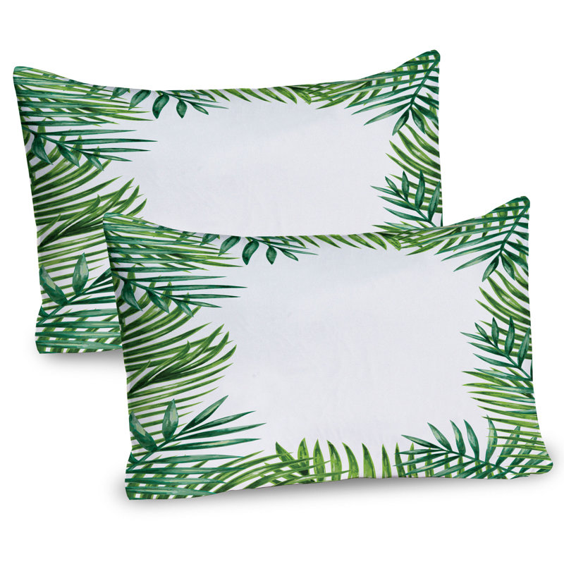 Ensemble de 2 taies décoratives Ambesonne Green Leaf, H 20 po x l 36 po