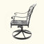 Chaise de patio pivotante en fonte d'aluminium 2 pièces avec structure et coussins-1891004985-1891004989