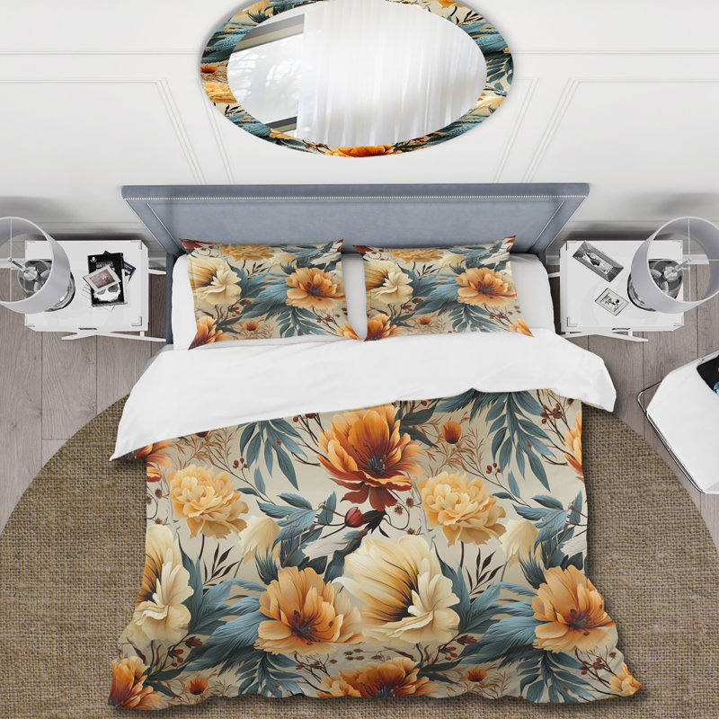 Ensemble de housse de couette Earthy Tones Boho Inspire Feather I, Housse de couette simple + 1 taie décorative stan