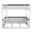 Grand lit superposé en bois avec tablettes intégrées et boîte de rangement, lits superposés à plancher bas, lumière DEL et station de charge USB-1223470802