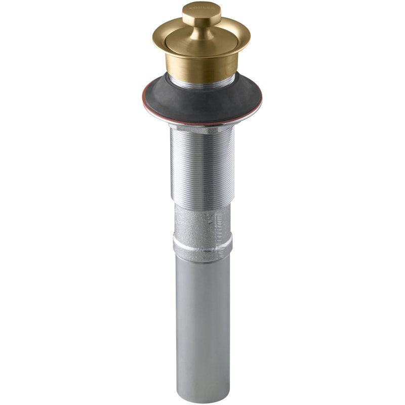 Whitehaven Bathroom sink drain with overflow, Vibrant Moderne Brushed Gold, Without Overflow