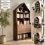 Bureau d'artisanat pliant avec tablettes de rangement, bureau convertible dissimulé en bibliothèque-1409094452