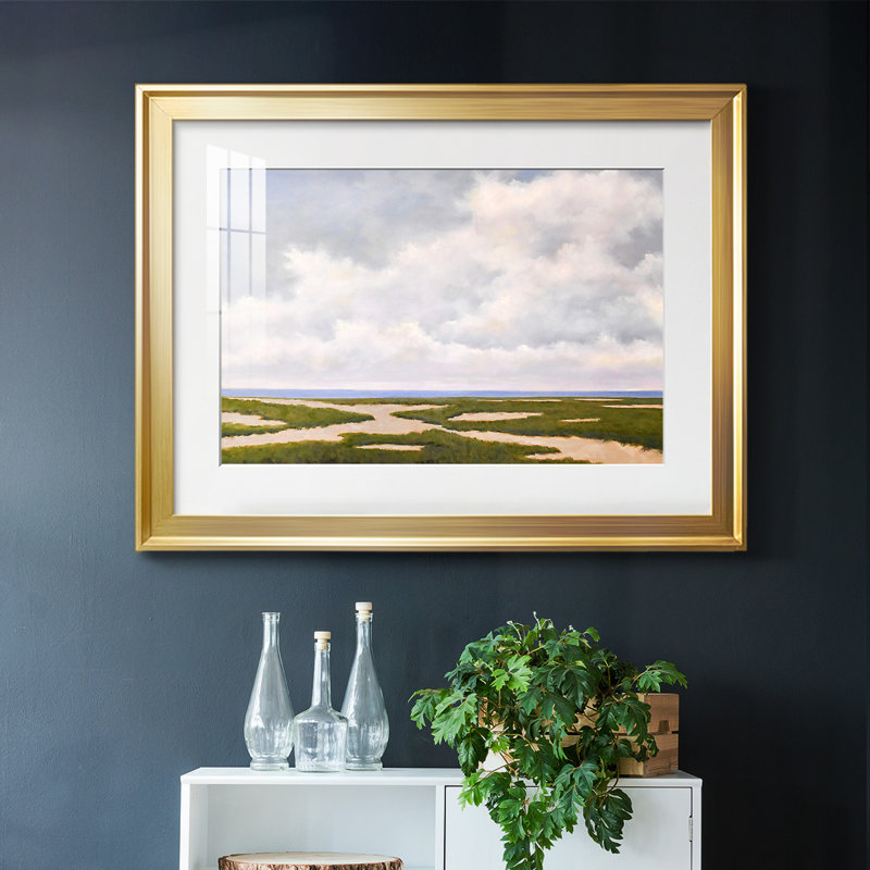 Beach Dunes, impression sur papier encadrée, Or, H 15 po x l 21 po x P 1,5 po