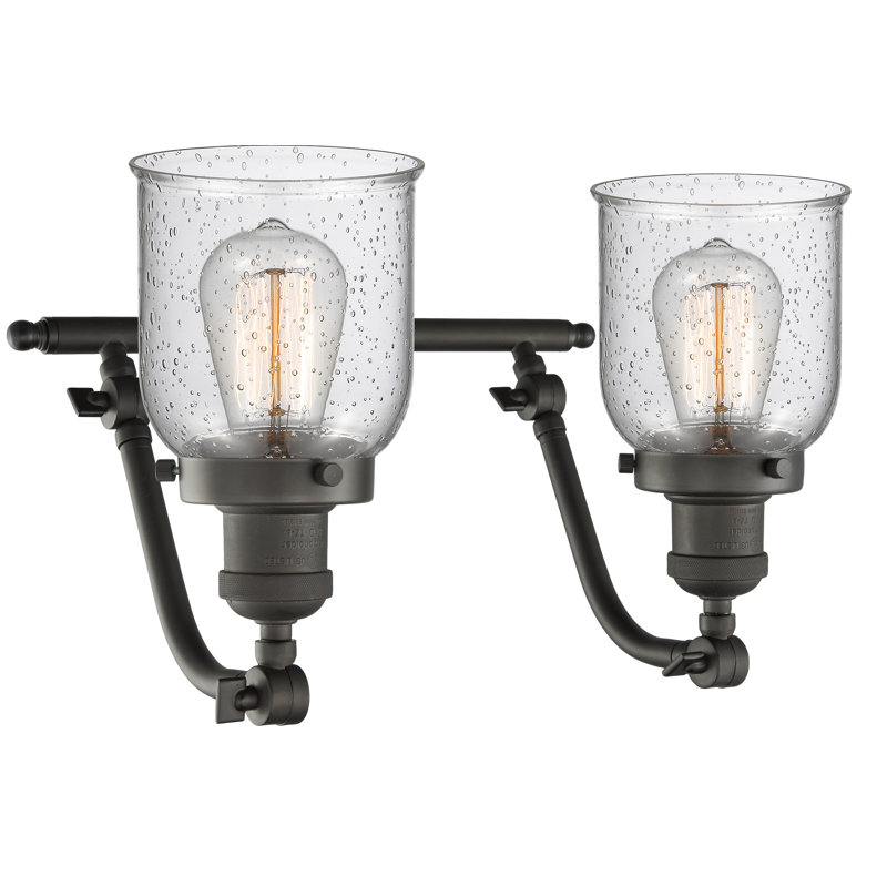 Éclairage pour salle de bain 2 lumières Bonomo Bell, Bronze huilé, Ampoule DEL 6 watts Vinage, Grainé