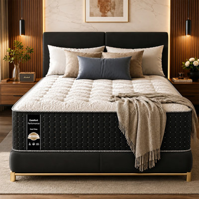 Matelas de luxe rembourré en mousse de 14 pouces Mykel, ressorts ensachés pour isoler les mouvements
