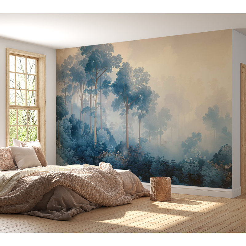 Papier peint pour enfants, conte de fées, forêt bleue, L 68 po x l 98 po