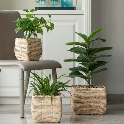 Ensemble de pots à fleurs en osier 3 pièces