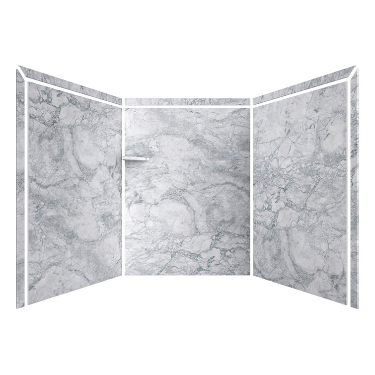 FlexStone Adaptable 60"W x 60"D x 80"H Alcove Shower Surround