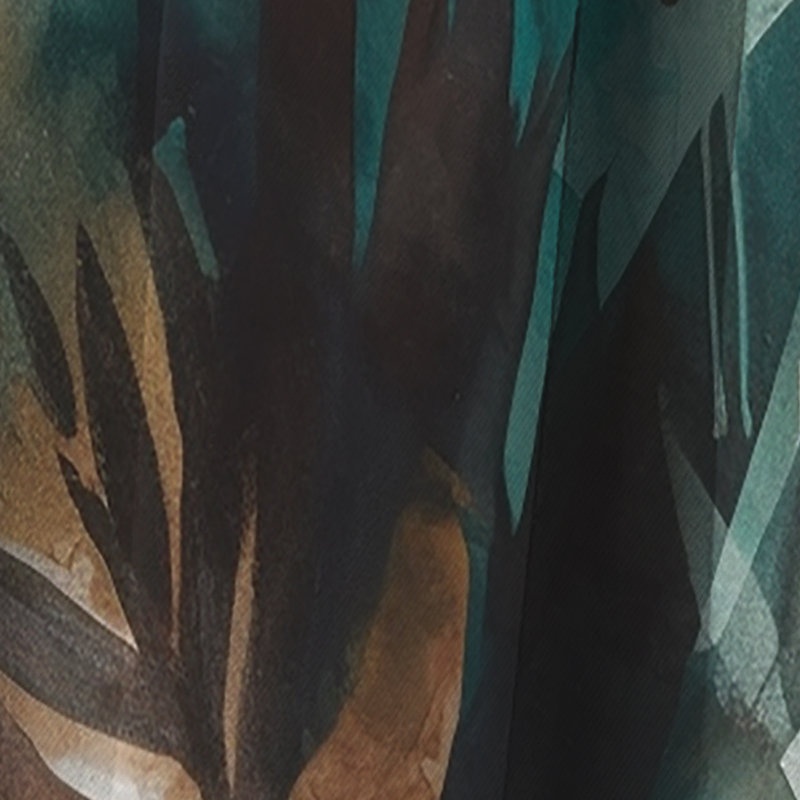 Rideau occultant géométrique vert et brun Visions In Boho II - Boho Feather, L 52 po x L 108 po