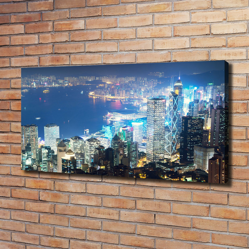 Hong Kong By Night - Wrapped Canvas Print