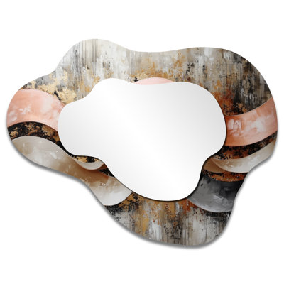 Kinetic Energy Of Optical Waves I - Op Art Asymmetrical Decorative Mirror, Modern irregular Wall Mirror, Printed on Metal