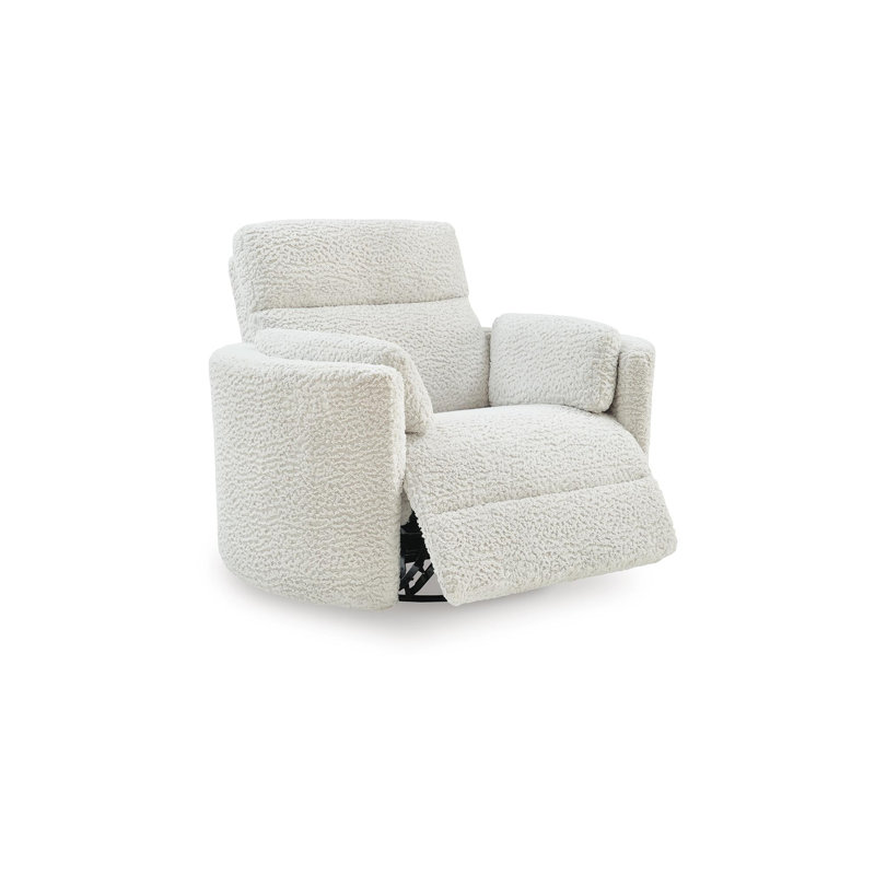 Fauteuil inclinable électrique pivotant Raemondi, White Polyester