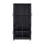 Bibliothèque Mid-Century à 6 tablettes avec portes en verre trempé gris anthracite Jodie H 67,6 "x l 31"-435564024