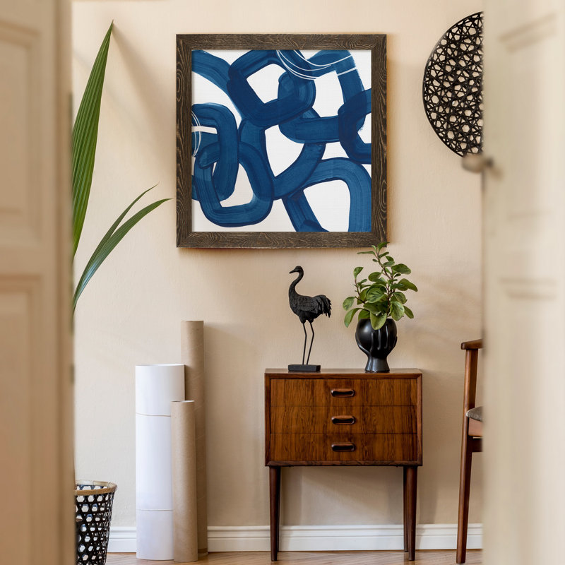 " Spool IX ", 31.5" H x 31.5" W x 1.5" D, Walnut Framed