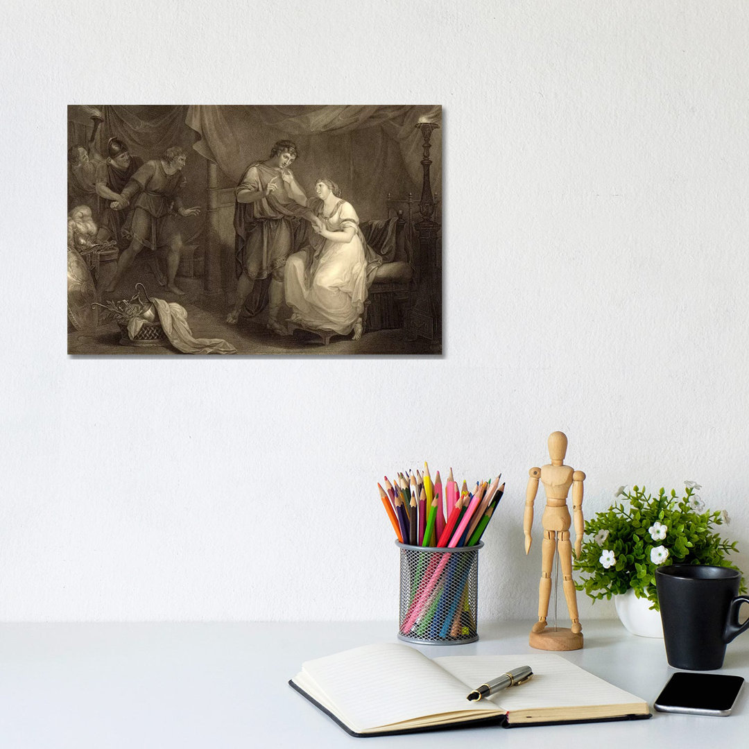 In Calchas' Tent, Act V, Scene II (Illustration from Shakespeare's Troilus and Cressida) by Angelica Kauffmann - Wrapped Canvas Painting