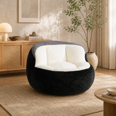 Fauteuil à billes avec coussin en peluche écologique pour le salon / salle de jeux