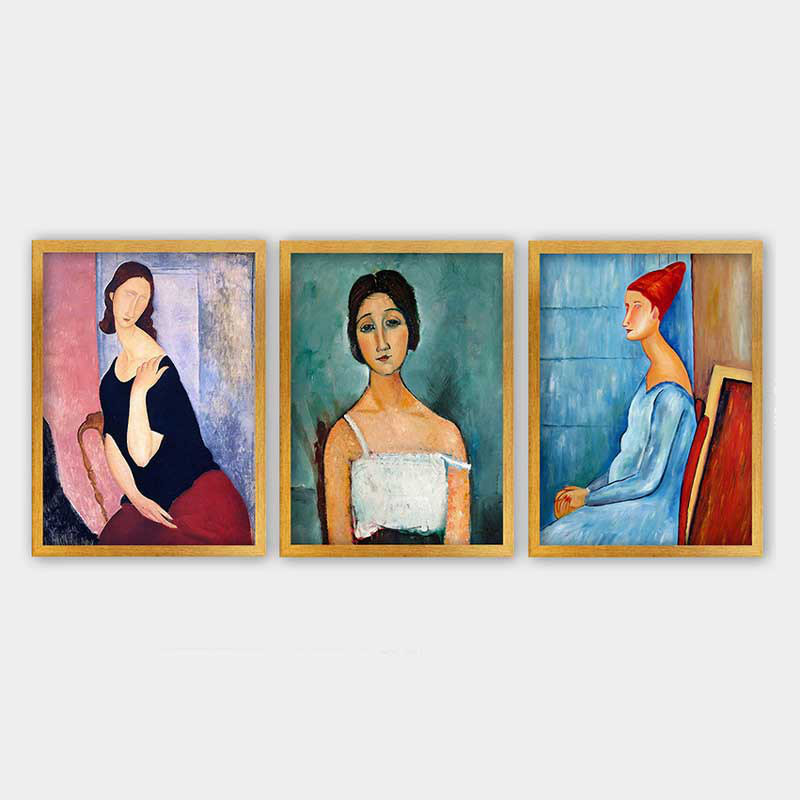 Superbe ensemble de peintures décoratives encadrées (3 pièces) de 21,7 po x 29,5 po chacune | Cadre 100% bois avec polystyrène de 0,8 pouce | Impression numérique UV | Parfait pour la décoration murale de salon, de bureau et de galerie