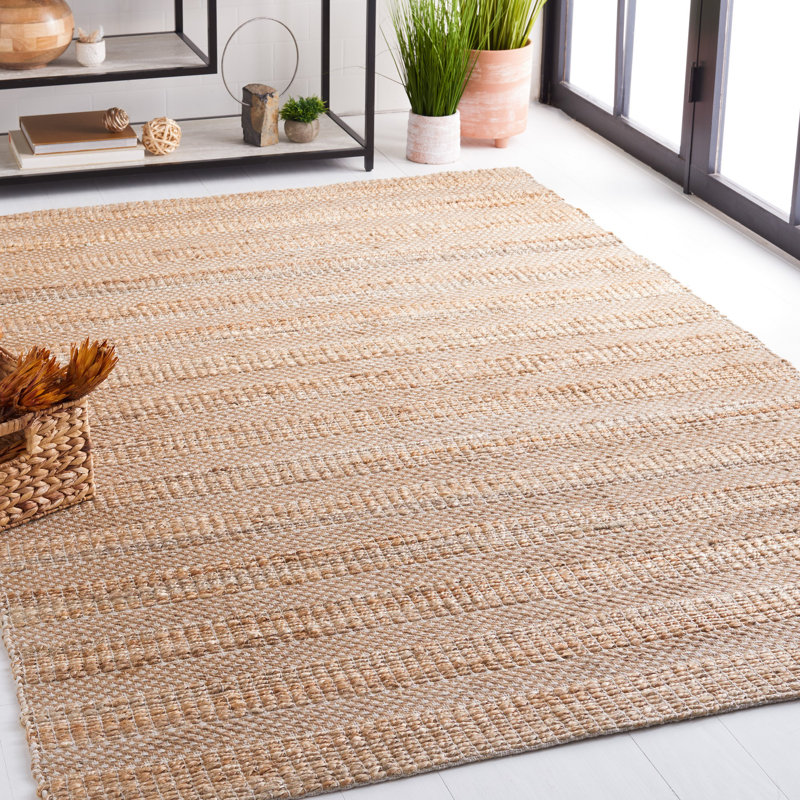 Tapis ivoire / naturel à tissage plat Abianna, Rectangle de 10 pi x 14 pi