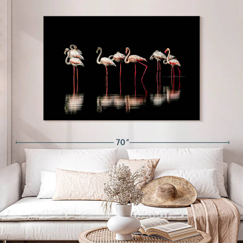 Brampt Pink Flamingos In Darkness, 34" H x 51" W