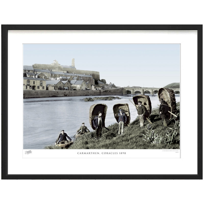 Carmarthen, Coracles 1898 by Francis Frith - Single Picture Frame Print, 28cm H x 36cm W x 2.3cm D