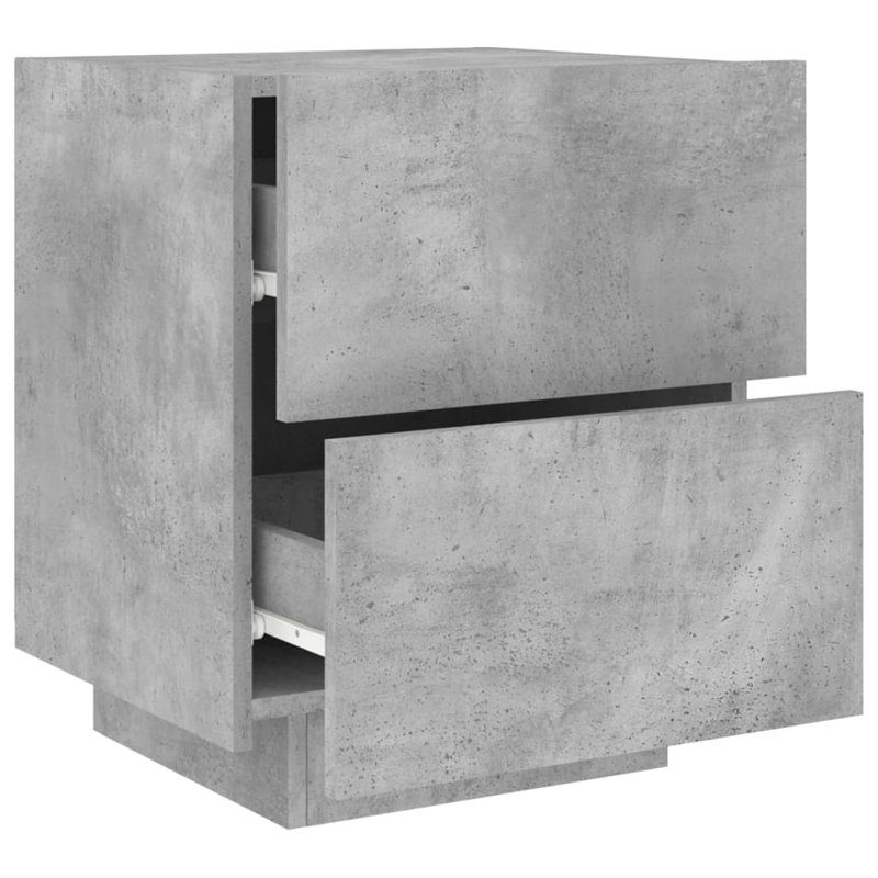 Briah 45cm W Bedside Table, Concrete Grey, Individual