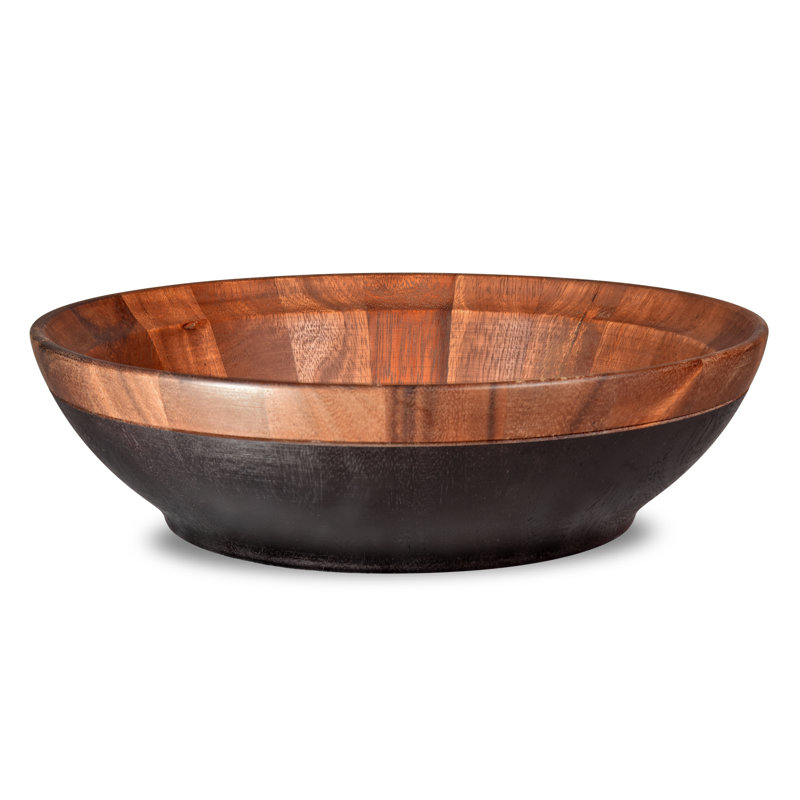 Kona Large Two-Tone Acacia Wood Serving Bowl