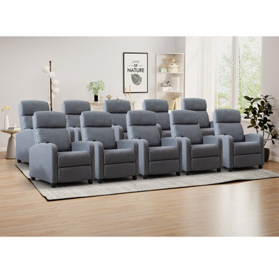 25,59 po de large siège de cinéma maison moderne à massage doux avec télécommande (ensemble de 10) 