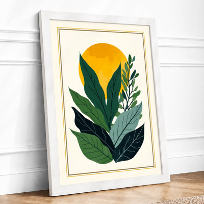 Golden Bloom Botanical - Framed Print