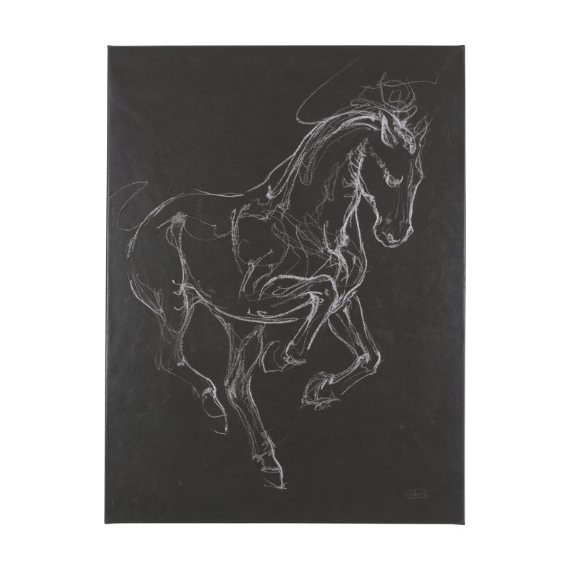 Toile texturée «Horse III a Hand», H 56 po x l 42 po x P 1,5 po