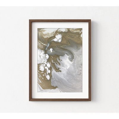Hydrous By Jason Johnson, Modern Metallic Living Room Decor, Golden Osvaldas Poster Print, Gold And Gray Osvaldas Painting Print