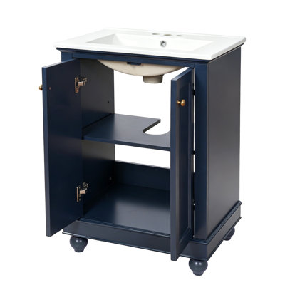 Meuble-lavabo moderne, conception simple et élégante avec rangement à fermeture en douceur