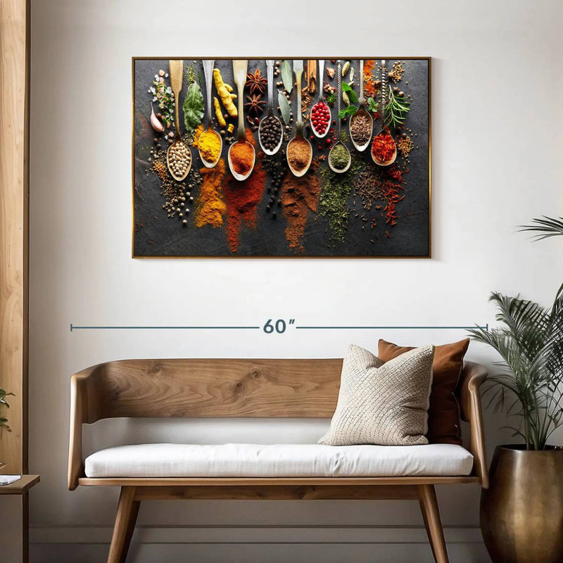 Choix d'épices, Cadre flottant doré, 40 po x 27 po