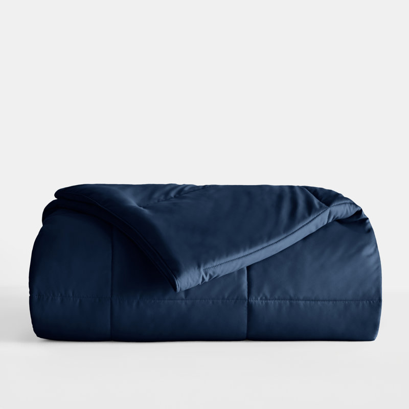 Édredon en duvet synthétique doux, Bleu minuit, Édredon simple