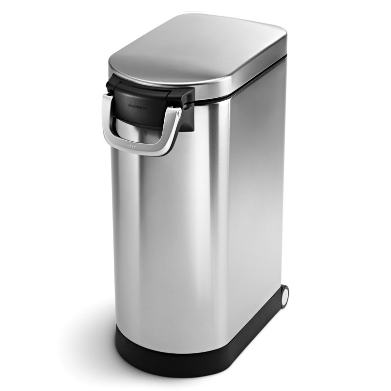 Simplehuman Pet Food Storage Bin, 40 lb, Stainless Steel
