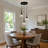3-Light Cluster Pendant Lamp With Hammered Glass